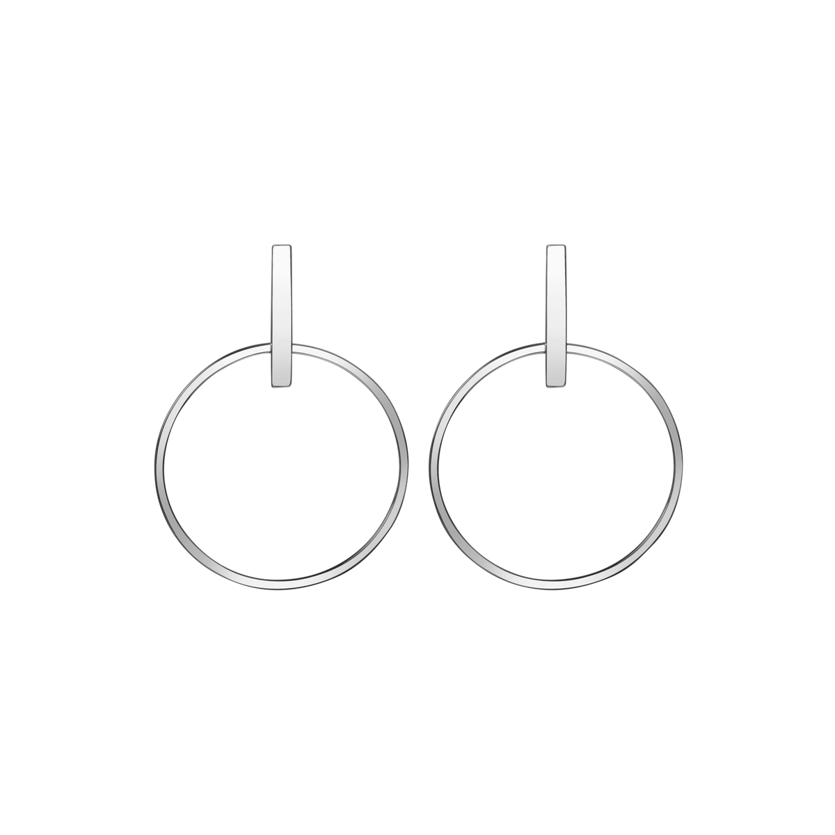 Circle Earrings Sterling Silver Silver Sterling Silver White Gold Vermeil 14k White Gold 18k White Gold   Front First Pair | Single |