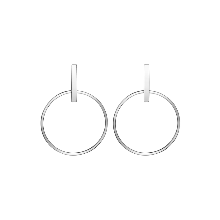 Circle Earrings Sterling Silver Silver Sterling Silver White Gold Vermeil 14k White Gold 18k White Gold   Front First Pair | Single |
