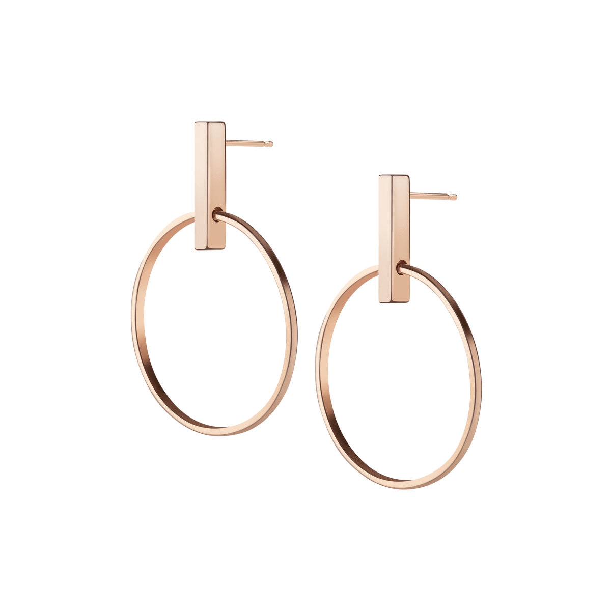 Circle Earrings Rose Gold Vermeil 14k Rose Gold 18k Rose Gold Half Side  Pair | Single |