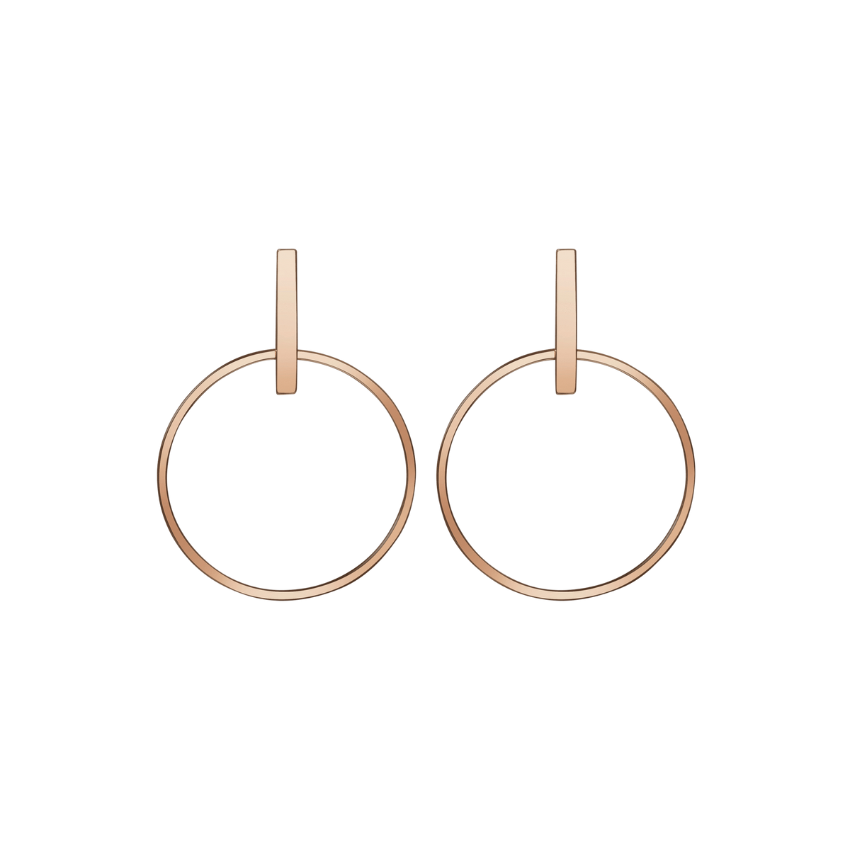 Circle Earrings Rose Gold Vermeil 14k Rose Gold 18k Rose Gold   Front First Pair | Single |