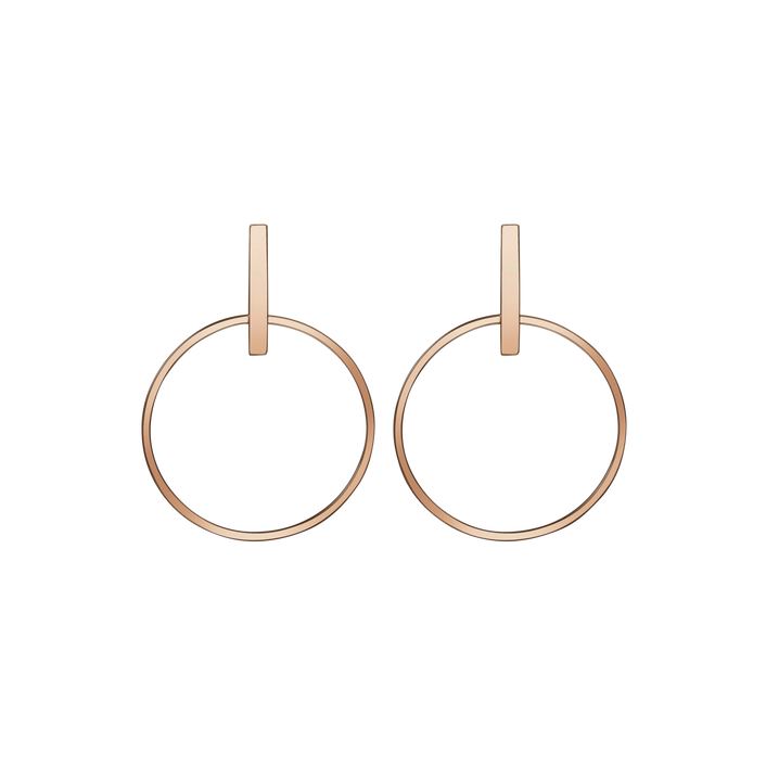 Circle Earrings Rose Gold Vermeil 14k Rose Gold 18k Rose Gold   Front First Pair | Single |