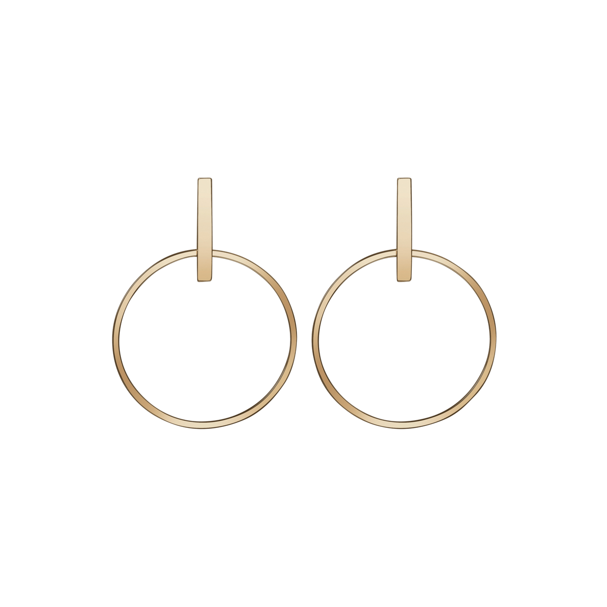 Circle Earrings Yellow Gold Vermeil 14k Yellow Gold 18k Yellow Gold   Front First Pair | Single |