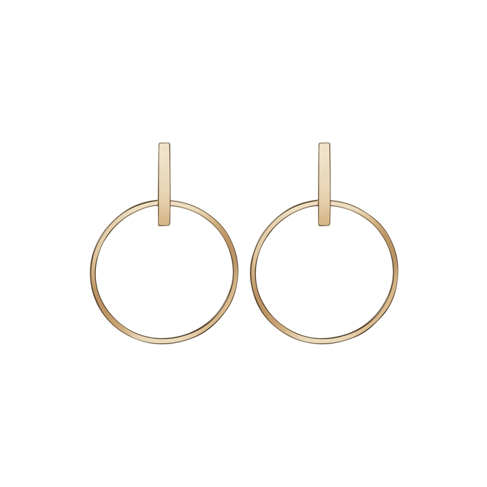 Circle Earrings Yellow Gold Vermeil 14k Yellow Gold 18k Yellow Gold   Front First Pair | Single |