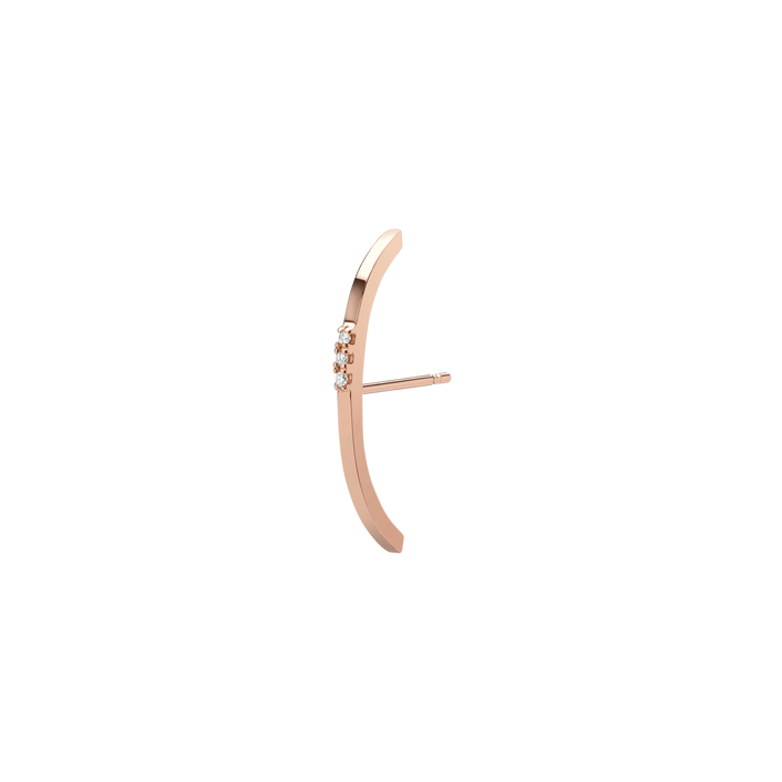 Cuff Earring with Diamonds Rose Gold Vermeil 14k Rose Gold 18k Rose Gold White Diamonds Half Side  Front First Pair | Single |