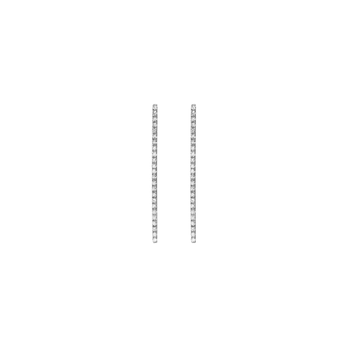 Diamond Bar Earring  Sterling Silver White Gold Vermeil 14k White Gold 18k White Gold White Diamonds    Front First Pair | Single |