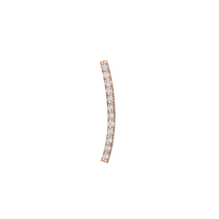 Diamond Path Earring Rose Gold Vermeil 14k Rose Gold 18k Rose Gold White Diamonds    Front First Pair | Single |