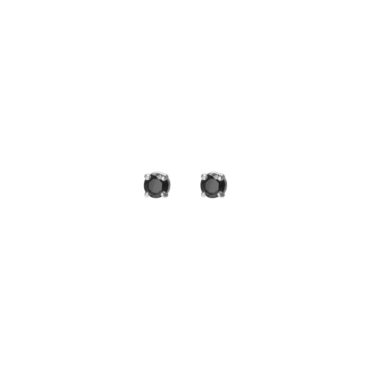 Diamond Stud Earrings  Sterling Silver White Gold Vermeil 14k White Gold 18k White Gold Black Diamonds    Front First Pair | Single |