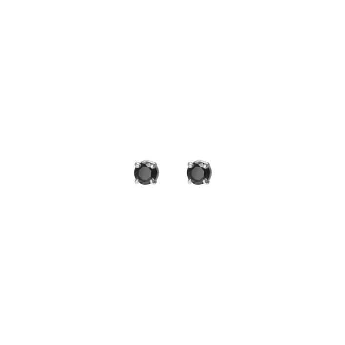 Diamond Stud Earrings  Sterling Silver White Gold Vermeil 14k White Gold 18k White Gold Black Diamonds    Front First Pair | Single |