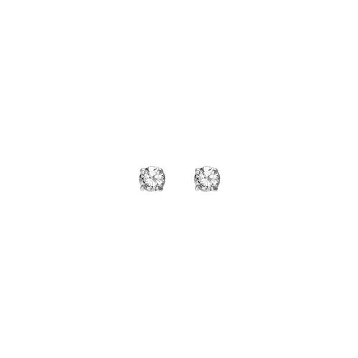 Diamond Stud Earrings  Sterling Silver White Gold Vermeil 14k White Gold 18k White Gold White Diamonds    Front First Pair | Single |