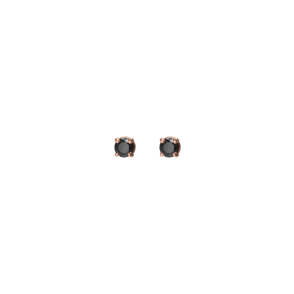 Diamond Stud Earrings  Rose Gold Vermeil 14k Rose Gold 18k Rose Gold Black Diamonds    Front First Pair | Single |