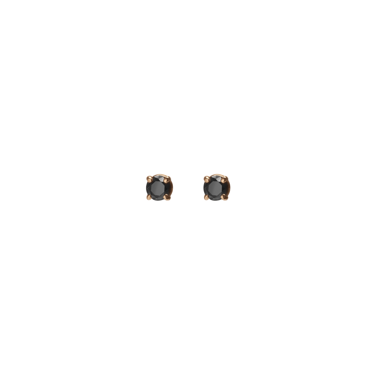 Diamond Stud Earrings  Yellow Gold Vermeil 14k Yellow Gold 18k Yellow Gold Black Diamonds    Front First Pair | Single |