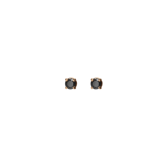 Diamond Stud Earrings  Yellow Gold Vermeil 14k Yellow Gold 18k Yellow Gold Black Diamonds    Front First Pair | Single |