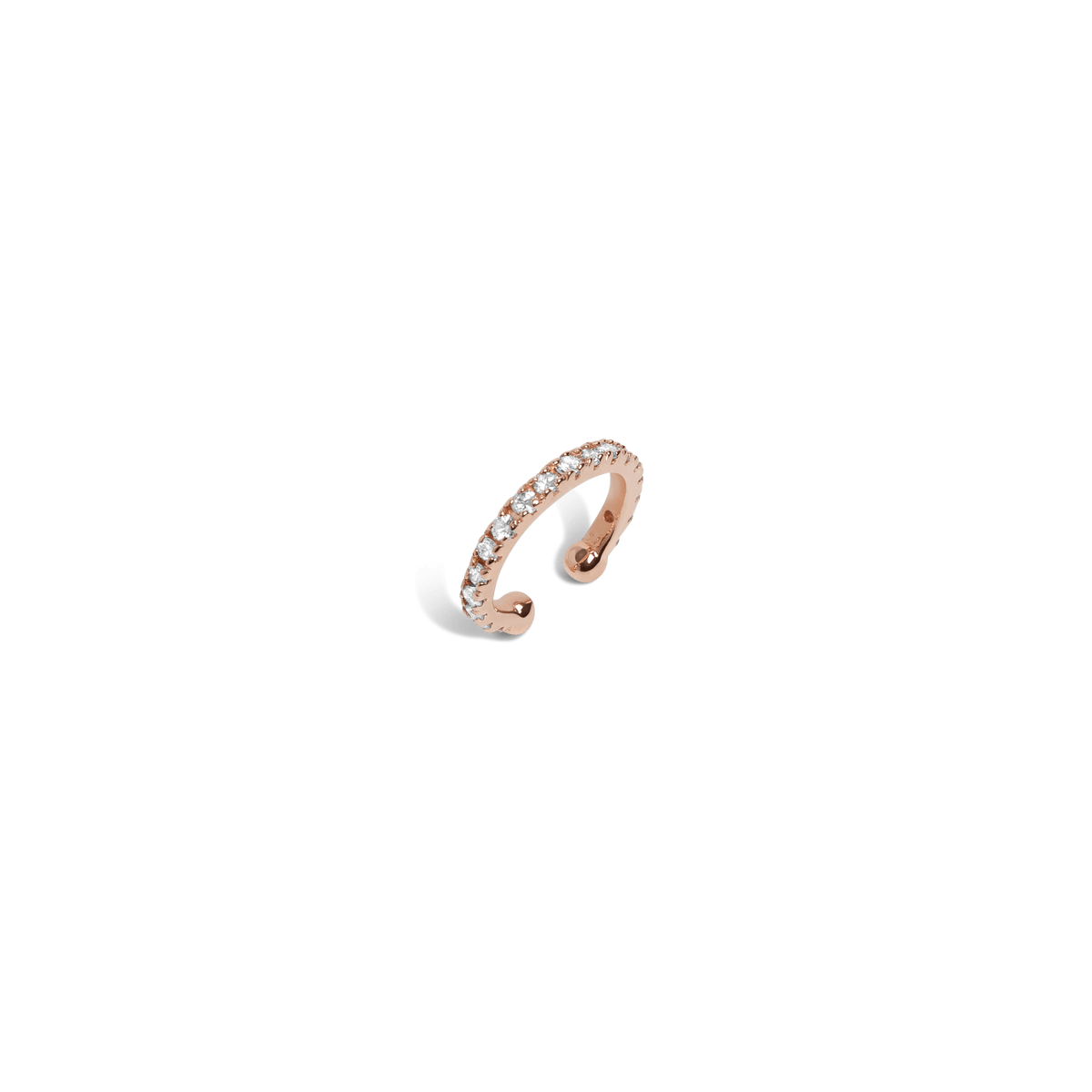 Mini Earcuff  Rose Gold Vermeil 14k Rose Gold 18k Rose Gold White Diamonds Half Side   Pair | Single |