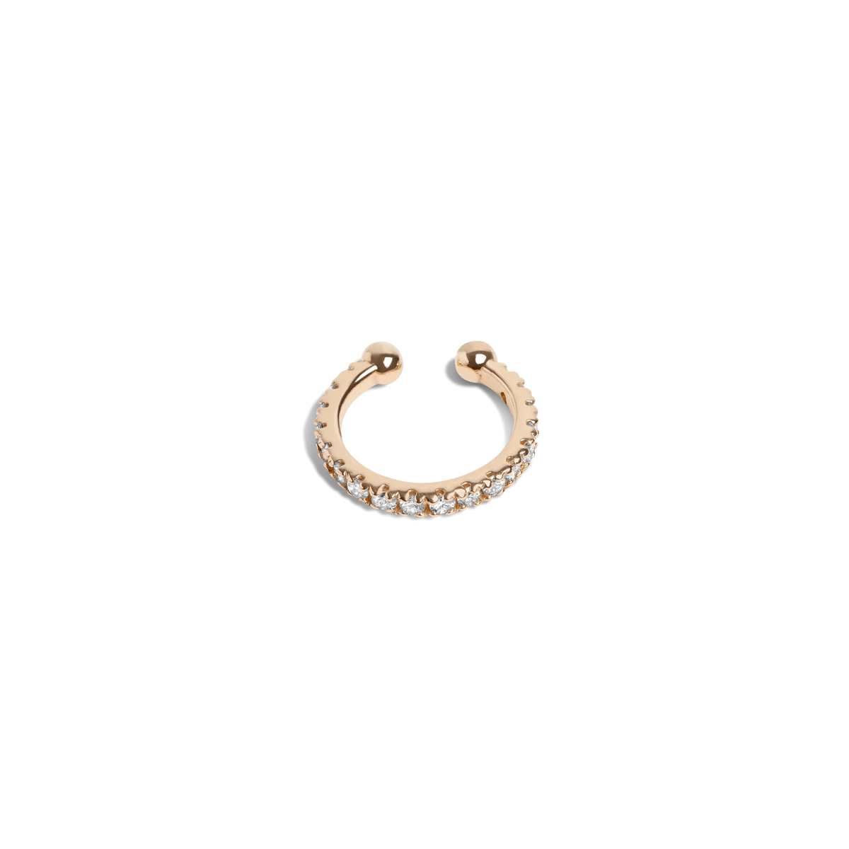 Mini Earcuff  Yellow Gold Vermeil 14k Yellow Gold 18k Yellow Gold White Diamonds Laid down    Front First Pair | Single |
