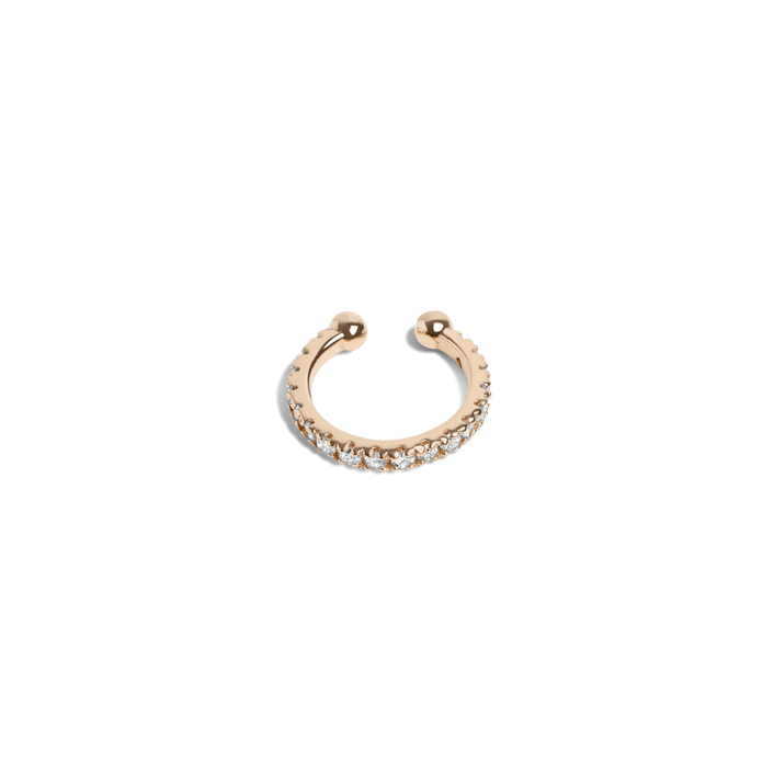 Mini Earcuff  Yellow Gold Vermeil 14k Yellow Gold 18k Yellow Gold White Diamonds Laid down    Front First Pair | Single |