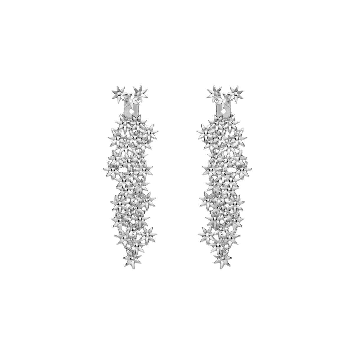 Flower Earring Back Large Sterling Silver White Gold Vermeil 14k White Gold 18k White Gold    Front First Pair | Single |