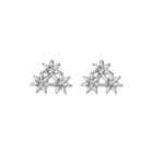 Flower Earring Stud with White Diamonds