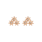 Flower Earring Stud with White Diamonds