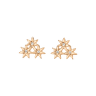 Flower Earring Stud with White Diamonds