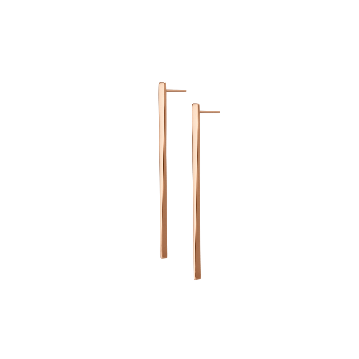 Obelisk Earring Rose Gold Vermeil 14k Rose Gold 18k Rose Gold Half Side    Front First Pair | Single |