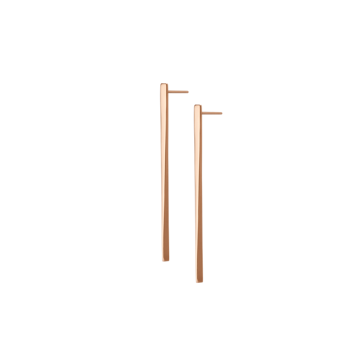 Obelisk Earring Rose Gold Vermeil 14k Rose Gold 18k Rose Gold Half Side    Front First Pair | Single |
