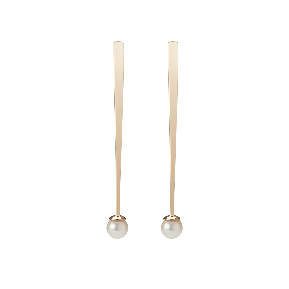 Geometric Pearl Earrings Yellow Gold Vermeil 14k Yellow Gold 18k Yellow Gold     Front First Pair | Single |