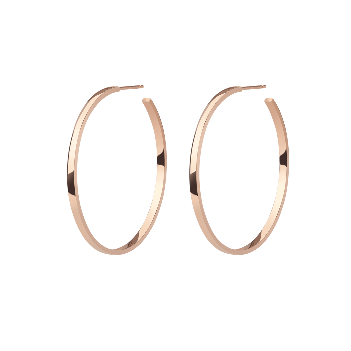 Hoop Earrings Rose Gold Vermeil 14k Rose Gold 18k Rose Gold Half Side    Front First Pair | Single |