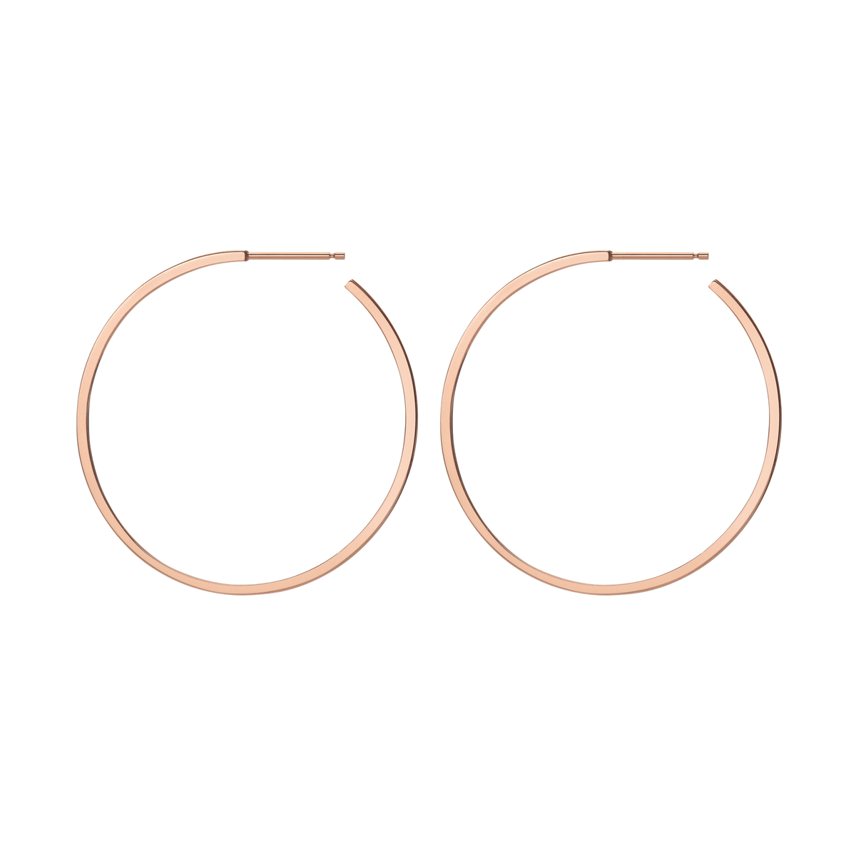 Hoop Earrings Rose Gold Vermeil 14k Rose Gold 18k Rose Gold Side   Pair | Single |