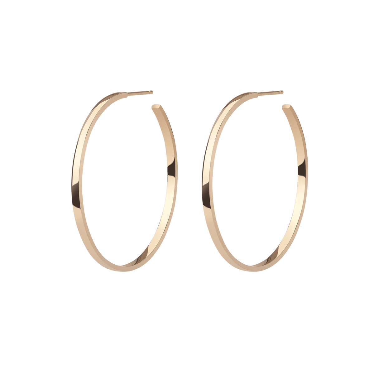 Hoop Earrings Yellow Gold Vermeil 14k Yellow Gold 18k Yellow Gold Half Side      Front First Pair | Single |