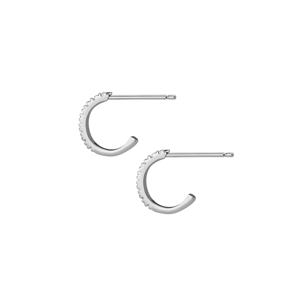 Huggie Earrings with White Diamonds