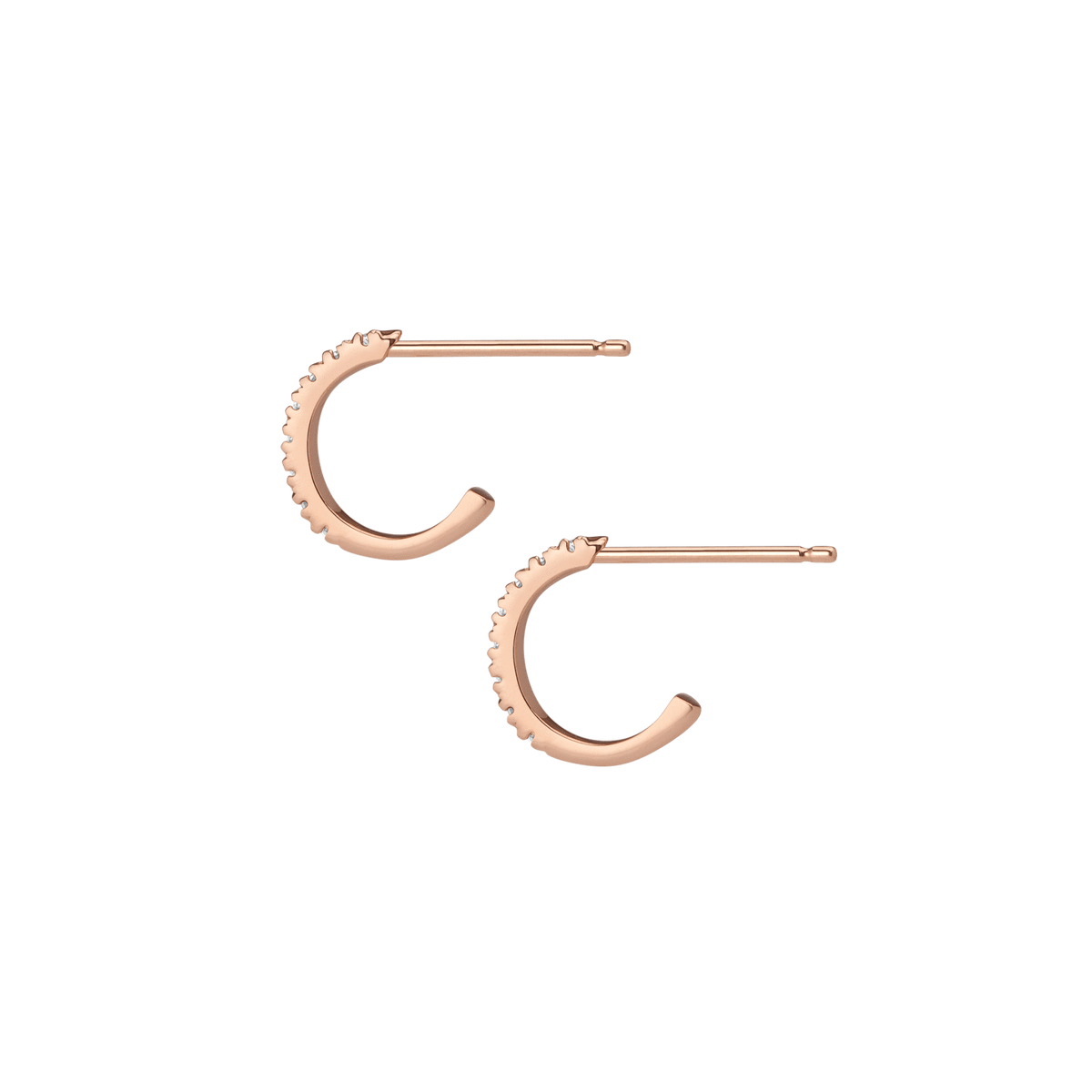 Huggie Earrings with White Diamonds