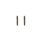 Huggie Earrings with Black Diamonds