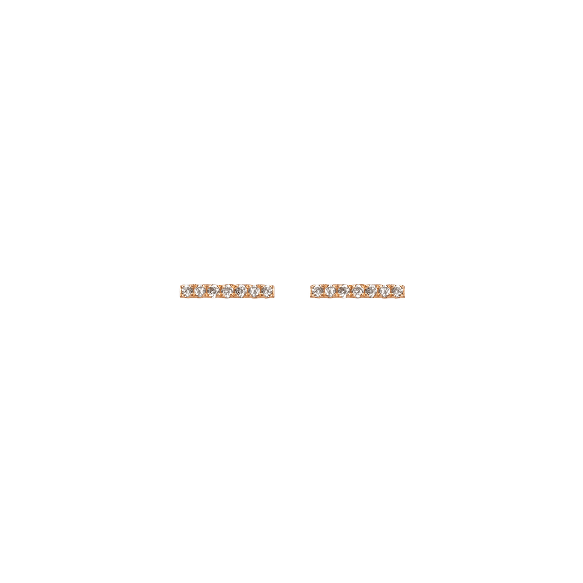 Midi Black Diamond Bar Earring Rose Gold Vermeil 14k Rose Gold 18k Rose Gold White Diamonds     Front First Pair | Single |