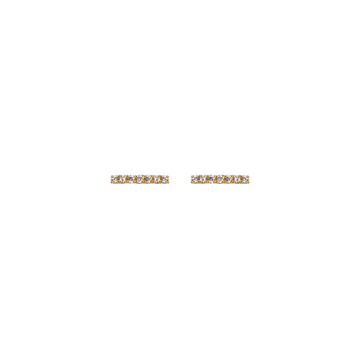 Midi Black Diamond Bar Earring Yellow Gold Vermeil 14k Yellow Gold 18k Yellow Gold White Diamonds     Front First Pair | Single |
