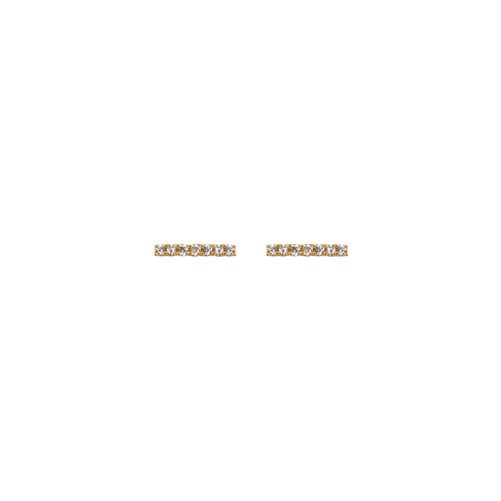 Midi Black Diamond Bar Earring Yellow Gold Vermeil 14k Yellow Gold 18k Yellow Gold White Diamonds     Front First Pair | Single |