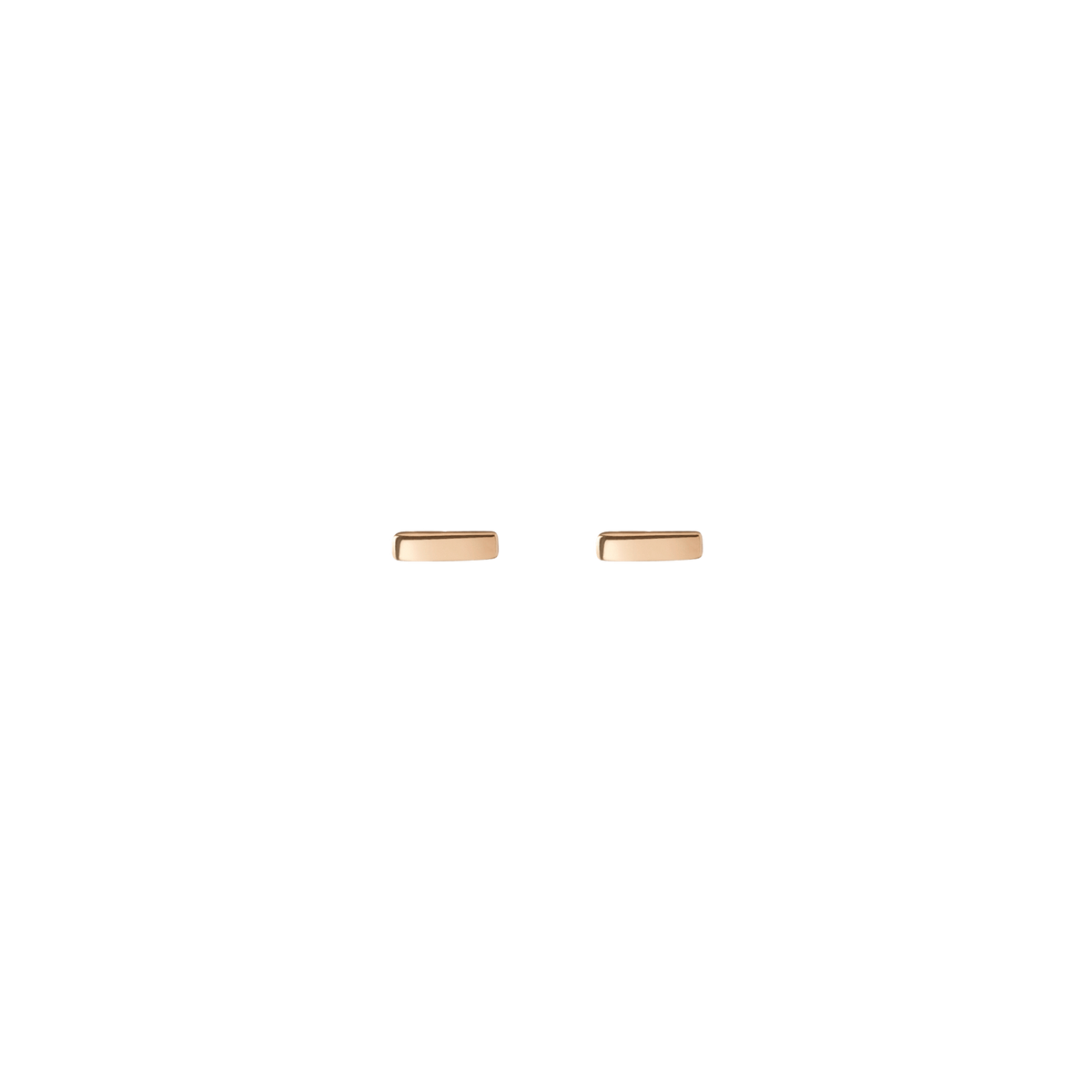 Mini Gold Bar Earring Rose Gold Vermeil 14k Rose Gold 18k Rose Gold    Front First Pair | Single |