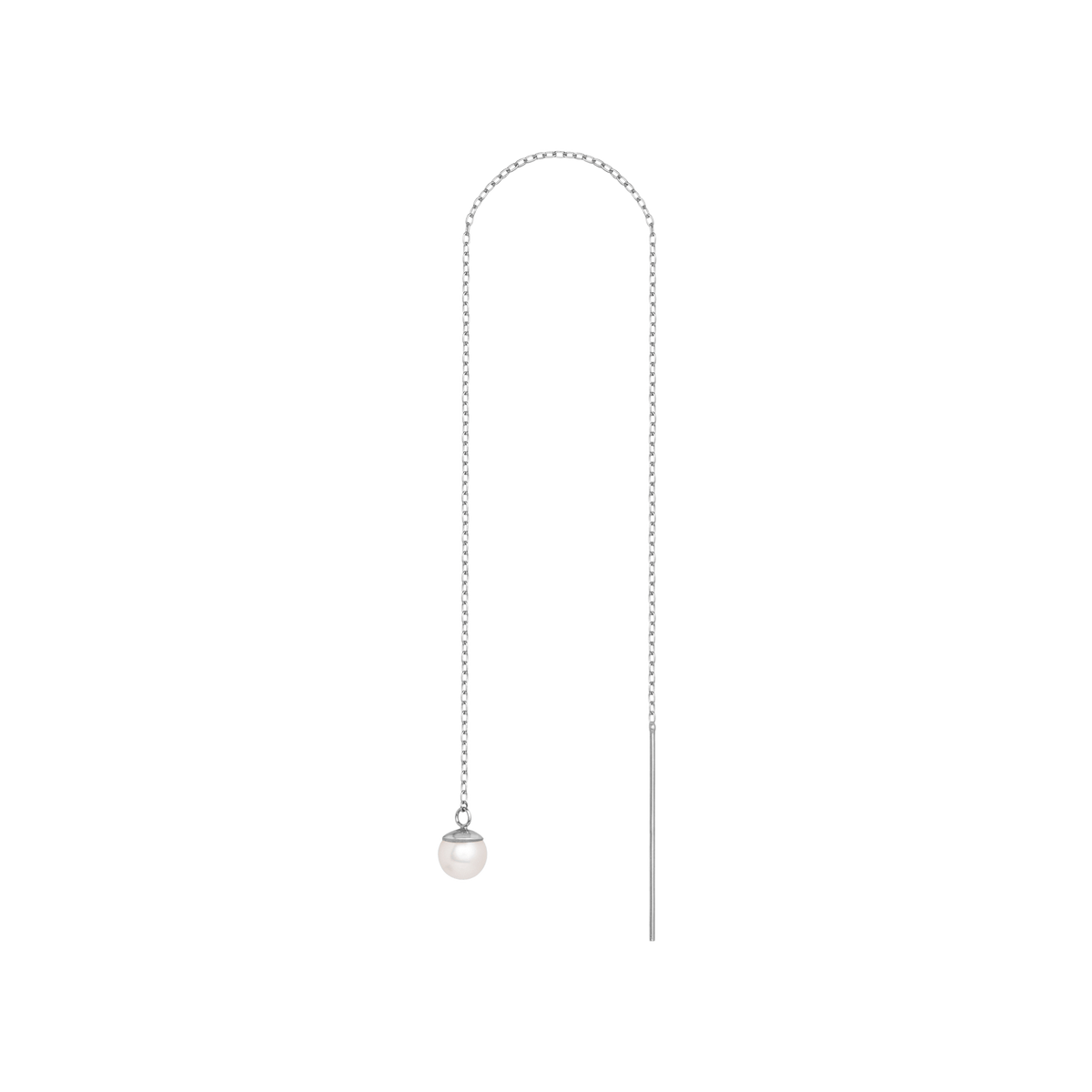 Pearl Ear Chain Sterling Silver White Gold Vermeil 14k White Gold 18k White Gold    Front First Pair | Single |