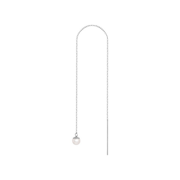 Pearl Ear Chain Sterling Silver White Gold Vermeil 14k White Gold 18k White Gold    Front First Pair | Single |