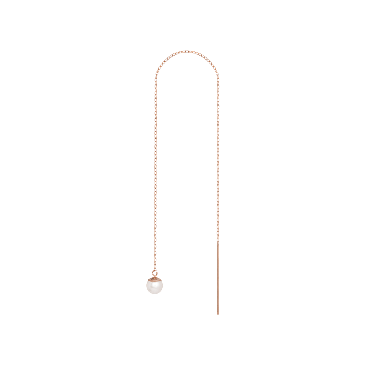 Pearl Ear Chain Rose Gold Vermeil 14k Rose Gold 18k Rose Gold    Front First Pair | Single |