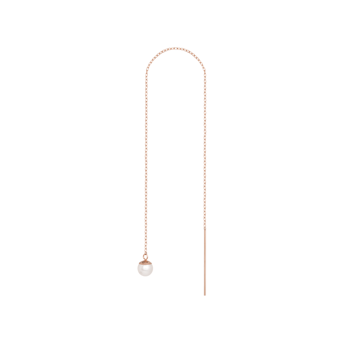 Pearl Ear Chain Rose Gold Vermeil 14k Rose Gold 18k Rose Gold    Front First Pair | Single |