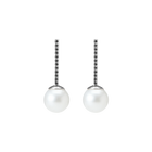 Proud Pearl Earrings with Black Diamonds
