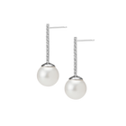 Proud Pearl Earrings with White Diamonds