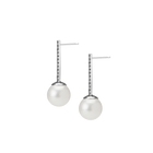 Proud Pearl Earrings with Black Diamonds