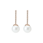 Proud Pearl Earrings with White Diamonds