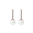 Proud Pearl Earrings with Black Diamonds