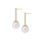 Proud Pearl Earrings with White Diamonds