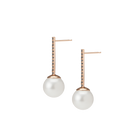 Proud Pearl Earrings with Black Diamonds