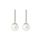 Proud Pearl Earrings with White Diamonds