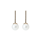Proud Pearl Earrings with Black Diamonds