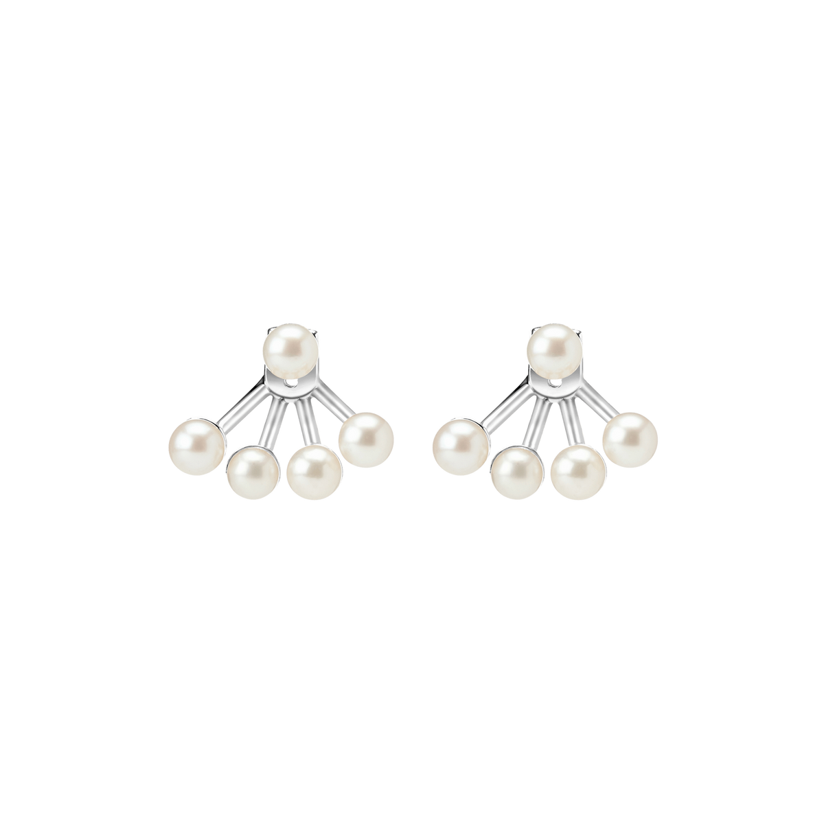 Quadripearl Ear Jacke Sterling Silver White Gold Vermeil 14k White Gold 18k White Gold    Front First Pair | Single |